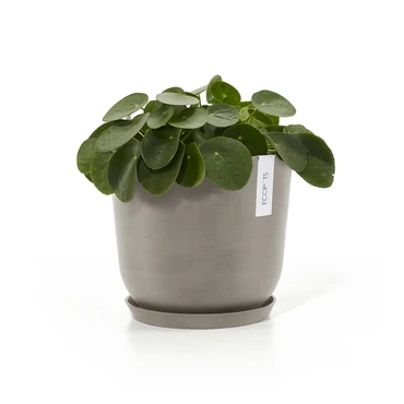 Oslo 20 Taupe sfeer met onderschotel, Ecopots, tuincentrumoutlet.com