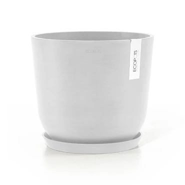 Oslo 20 Wit met onderschotel, Ecopots, tuincentrumoutlet.com
