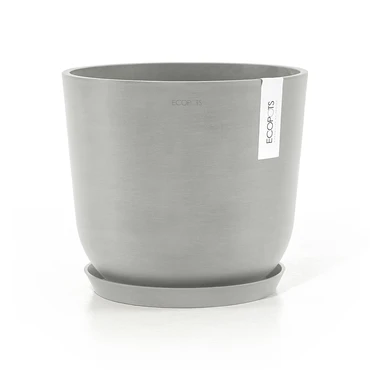 Oslo 20 Witgrijs met onderschotel, Ecopots, tuincentrumoutlet.com