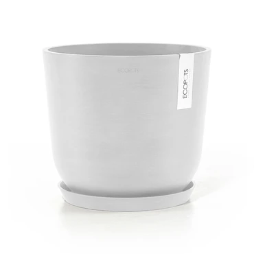 Oslo 25 Wit met onderschotel, Ecopots, tuincentrumoutlet.com