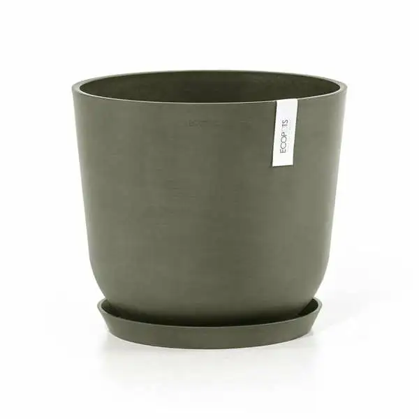 Oslo 35 Kaki saucer, Ecopots, Tuincentrumoutlet.com