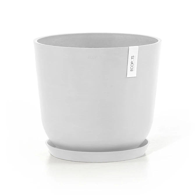 Oslo 35 Wit met onderschotel, Ecopots, tuincentrumoutlet.com