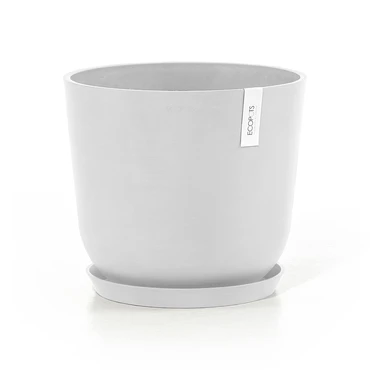 Oslo 35 Wit met onderschotel, Ecopots, tuincentrumoutlet.com