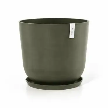 Oslo 55 Kaki, ECOPOTS voorbeeld saucer, tuincentrumoutlet.com