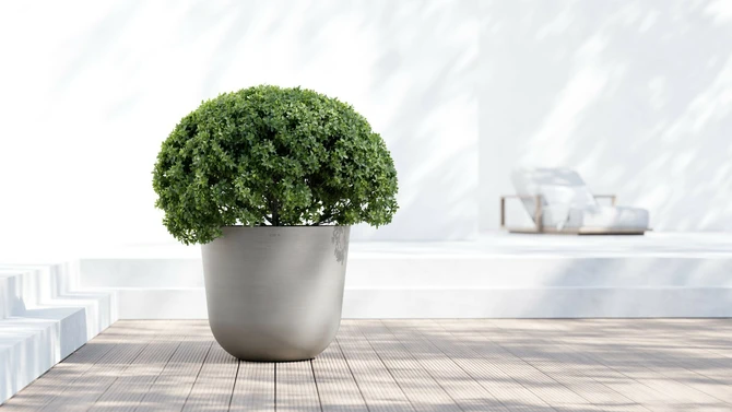 Oslo 75 Taupe sfeerbeeld, Ecopots, tuincentrumoutlet.com