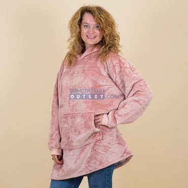 Oversized fleece hoodie oudroze, Unique Living, www.tuincentrumoutlet.com