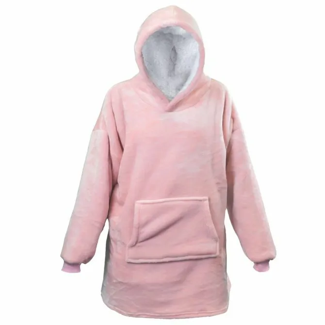 Oversized fleece hoodie oudroze, Unique Living, www.tuincentrumoutlet.com