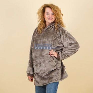 Oversized fleece hoodie taupe, Unique Living, www.tuincentrumoutlet.com