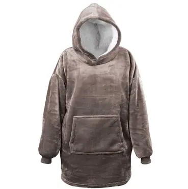 Oversized fleece hoodie taupe, Unique Living, www.tuincentrumoutlet.com