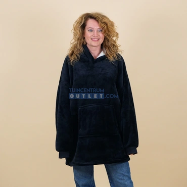 Oversized fleece hoodie zwart, Unique Living, www.tuincentrumoutlet.com