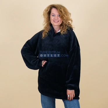 Oversized fleece hoodie zwart, Unique Living, www.tuincentrumoutlet.com