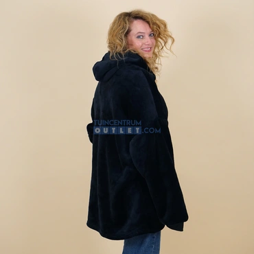 Oversized fleece hoodie zwart, Unique Living, www.tuincentrumoutlet.com