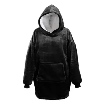 Oversized fleece hoodie zwart, Unique Living, www.tuincentrumoutlet.com