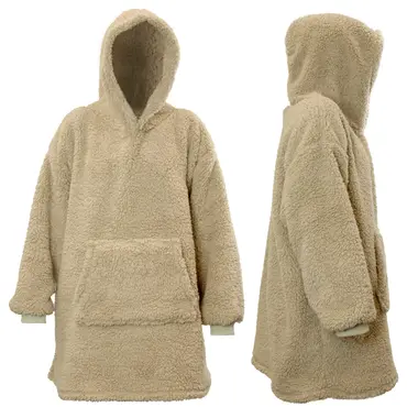 Oversized teddy hoodie chat grey, Unique Living, tuincentrumoutlet