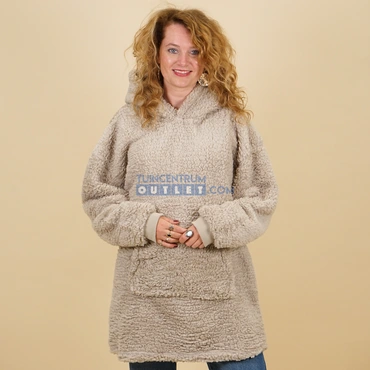 Oversized Teddy Hoodie Chateau Grey Beige Unique Living