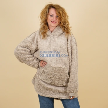 Oversized teddy hoodie chat grey, Unique Living, tuincentrumoutlet