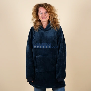 Oversized fleece hoodie donkerblauw, Unique Living, tuincentrumoutlet