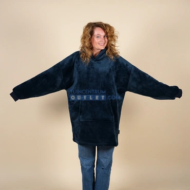 Oversized fleece hoodie donkerblauw, Unique Living, tuincentrumoutlet