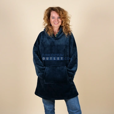 Oversized fleece hoodie donkerblauw, Unique Living, tuincentrumoutlet