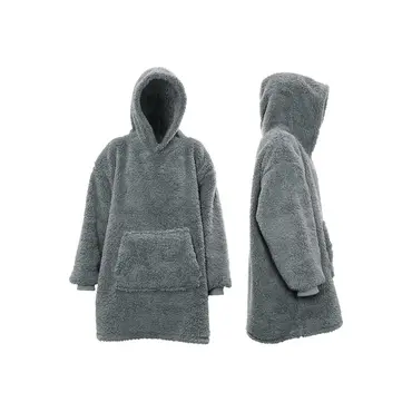 Oversized teddy hoodie dark grey, Unique Living, tuincentrumoutlet