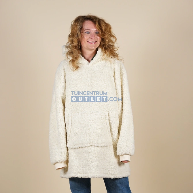 Oversized teddy hoodie dove white, Unique Living, tuincentrumoutlet