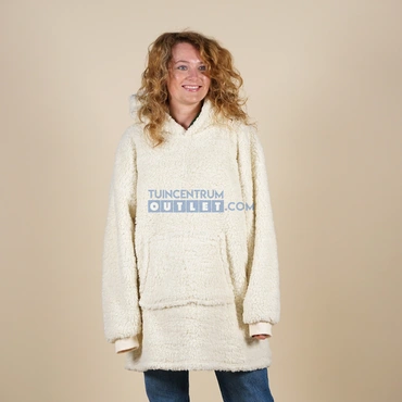 Oversized Teddy Hoodie Dove White Wit Unique Living
