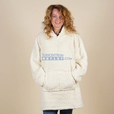 Oversized teddy hoodie dove white, Unique Living, tuincentrumoutlet