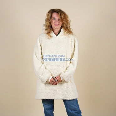 Oversized teddy hoodie dove white, Unique Living, tuincentrumoutlet