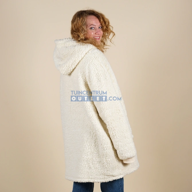Oversized teddy hoodie dove white, Unique Living, tuincentrumoutlet