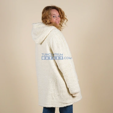 Oversized teddy hoodie dove white, Unique Living, tuincentrumoutlet