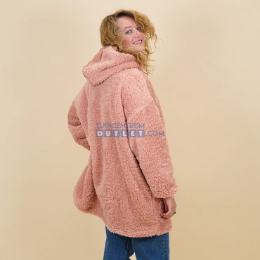 Oversized teddy hoodie old pink, Unique Living, tuincentrumoutlet