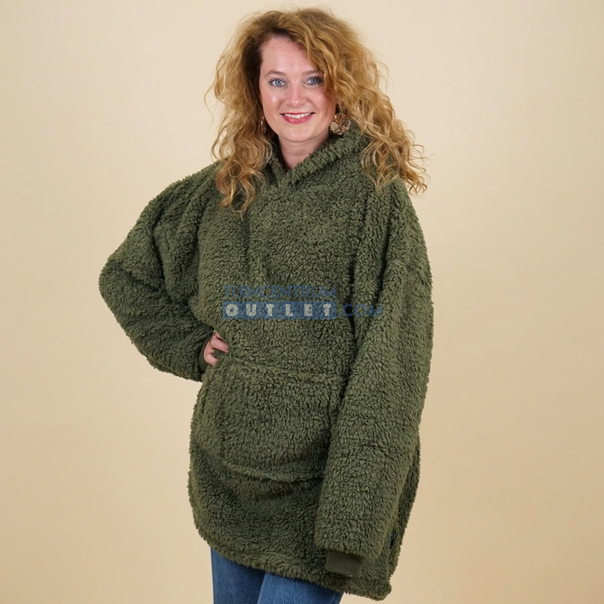 Oversized teddy hoodie winter green, Unique Living, tuincentrumoutlet