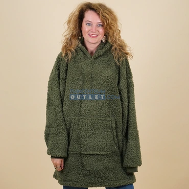 Oversized teddy hoodie winter green, Unique Living, tuincentrumoutlet