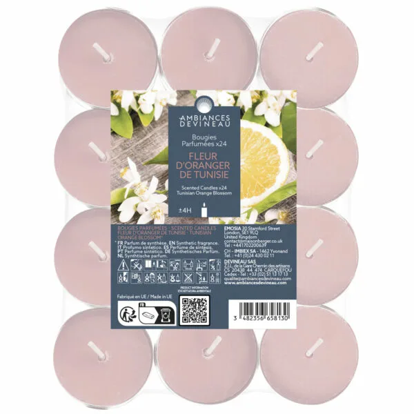 PACK 24 BGIES CH.-PLATS ROSE NUDE/FLEUR ORANGER TUNISIE AD24, lampe berger, tuincentrumoutlet.com