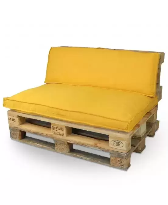 Palletkussenset Luana geel, Unique Living, tuincentrumoutlet