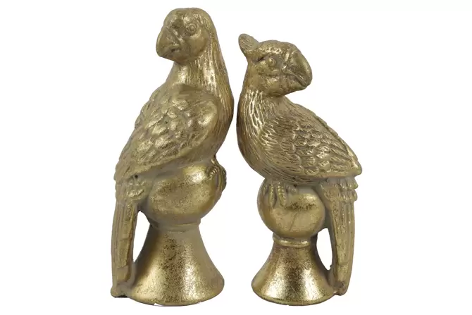 Papegaai Koko aardewerk goud, Countryfield, www.tuincentrumoutlet.com