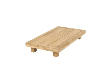 Paradiso loungeset groot met teak bijtafels tafel zijkant, 4 Seasons Outdoor, Tuincentrum Outlet