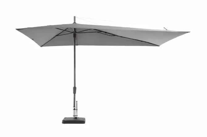 Parasol asymmetrisch l360xb220cm lichtgrijs, Madison, www.tuinmeubels.nl