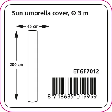 Parasolhoes cantonic 200x45cm grijs afmetingen, Eurotrail hoezen, tuincentrumoutlet.com