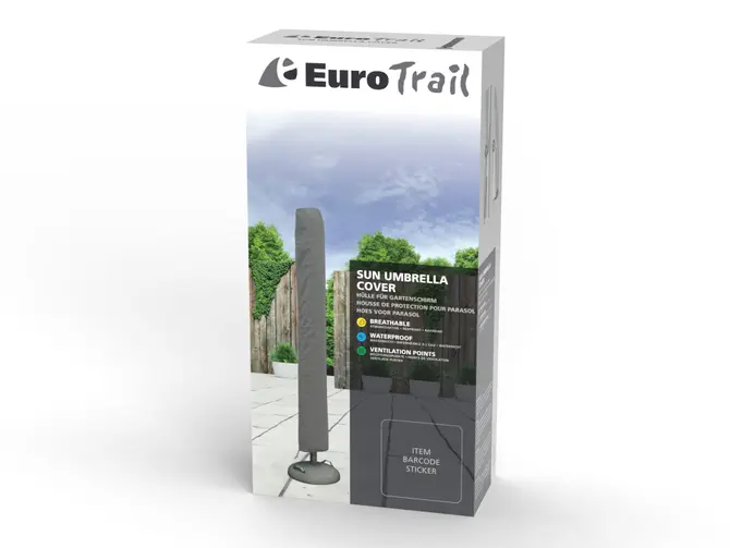 Parasolhoes cantonic 200x45cm grijs verpakking, Eurotrail hoezen, tuincentrumoutlet.com
