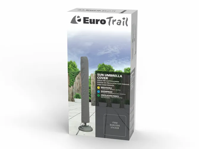Parasolhoes ca 240x45cm grijs verpakking, Eurotrail, tuincentrumoutlet