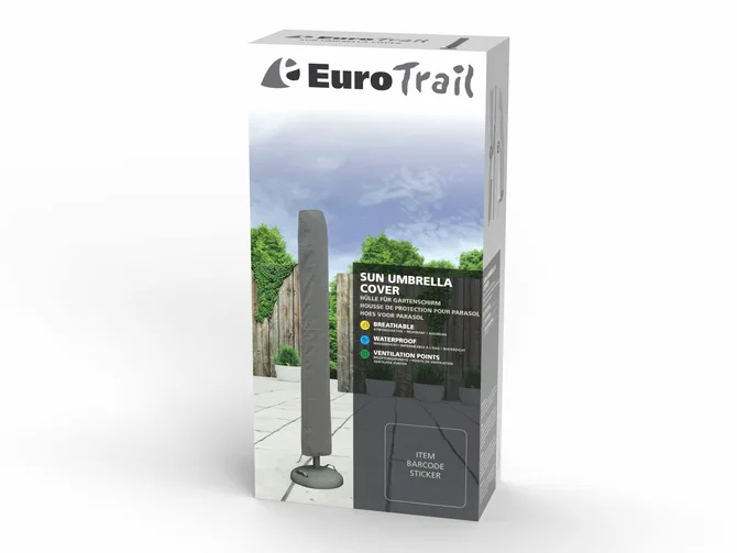 Parasolhoes cantonic recht 260x60cm verpakking, Eurotrail Hoezen, tuincentrumoutlet.com