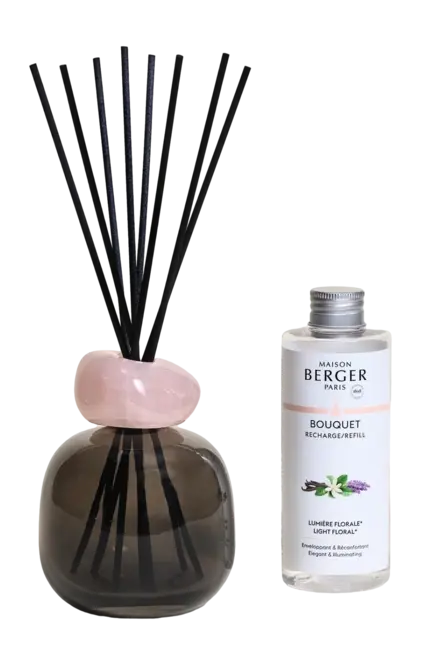 Parfumsticks Minéral 180ml Noir / Quartz Rose - Lumière Florale, lampe berger. tuincentrumoutlet.com