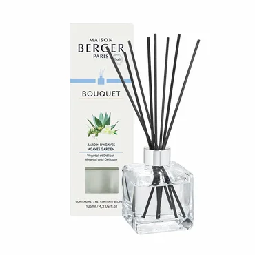 Parfumverspreider met sticks Cube 125ml Jardin d'Agaves, lampe berger, tuincentrumoutlet.com