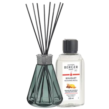 Parfumverspreider met sticks inclusief 200ml navulling Pyramid Vert Antique, lampe berger, tuincentrumoutlet.com