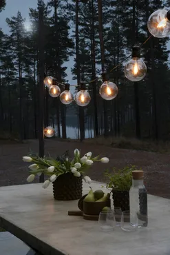 Party snoerverlichting retro 4.5m 10l extra warm wit sfeer, konstsmide, www.tuincentrumoutlet.com