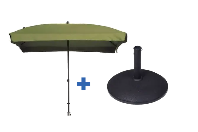 Patmos 210x140cm sage groen met 25kg voet - afbeelding 1