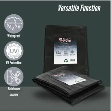 Perfect Cover® Essential Afdekzeil – 2 × 3 m – Zwart – 80 g/m² – Scheurbestendig versatile function. verbo, tuincentrumoutlet.com