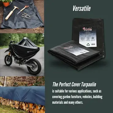 Perfect Cover® Essential Afdekzeil – 2 × 3 m – Zwart – 80 g/m² – Scheurbestendig versatile. verbo, tuincentrumoutlet.com