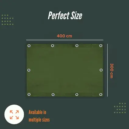 Perfect Cover® Super Sterk Afdekzeil - 3 x 4 m - Groen - 150 g/m² - Scheurbesten. perfect size verbo, tuincentrumoutlet.com